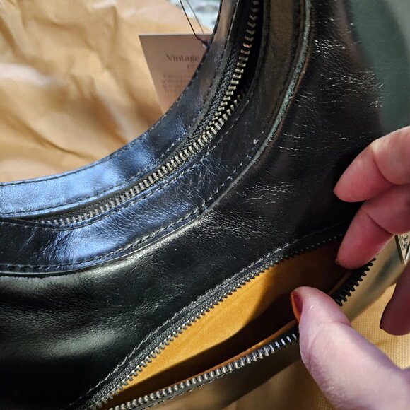 Patricia Nash | Black Leather Coco Crescent Hobo Bag - NWT - Picture 8 of 16